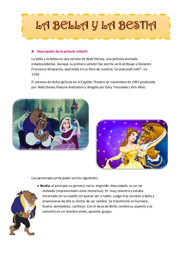 Esteriotipos De La Bella Y La Bestia