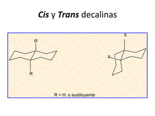Cis y Trans decalinas
                                        R
    R


                                    R


R



            R = H, o sustituyente
 