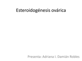 Esteroidogénesis ovárica

Presenta: Adriana I. Damián Robles

 