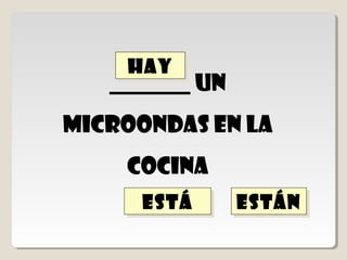 ¿____dos

.   habitaciones
       libres?
está
está    están
        están     hay
                  hay
 