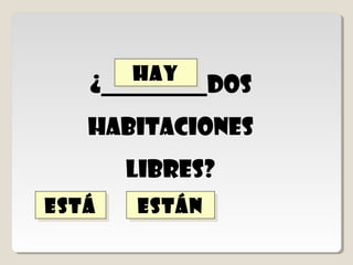Hola, ¿dónde
   ______María?


está
está   hay
       hay    está
              está
  n
  n
 