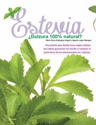 EsteviaMaría Elena Rodríguez Alegría y Agustín López Munguía
¿Dulzura 100% natural?
Una planta que desde hace siglos utili...