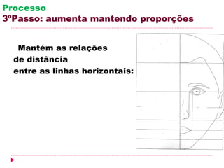 Processo
3ºPasso: aumenta mantendo proporções


   Mantém as relações
  de distância
  entre as linhas horizontais:
 