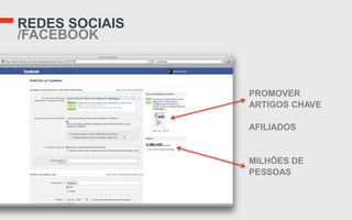 REDES SOCIAIS
/FACEBOOK



                PROMOVER
                ARTIGOS CHAVE

                AFILIADOS


                MILHÕES DE
                PESSOAS
 