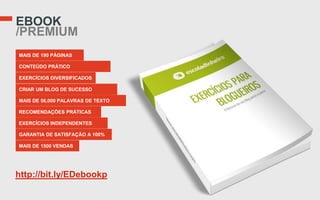 EBOOK
/PREMIUM
MAIS DE 190 PÁGINAS

CONTEÚDO PRÁTICO

EXERCÍCIOS DIVERSIFICADOS

CRIAR UM BLOG DE SUCESSO

MAIS DE 56,000 PALAVRAS DE TEXTO

RECOMENDAÇÕES PRÁTICAS

EXERCÍCIOS INDEPENDENTES

GARANTIA DE SATISFAÇÃO A 100%

MAIS DE 1500 VENDAS




http://bit.ly/EDebookp
 