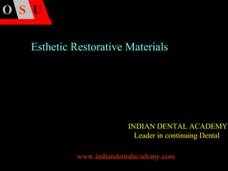 S UO
Esthetic Restorative Materials
www.indiandentalacademy.com
INDIAN DENTAL ACADEMY
Leader in continuing Dental
 