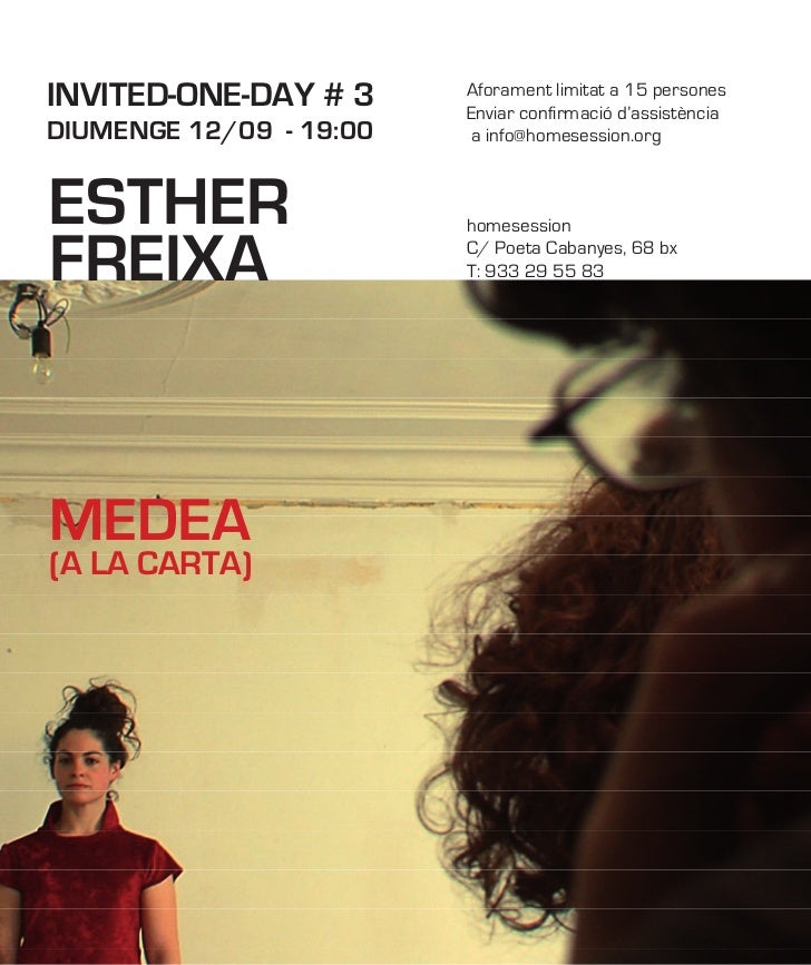Esther Freixa, Medea a la carta. InvitedOneDay