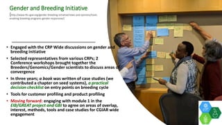 ICRISAT Global Planning Meeting 2019: Gender integration into the GL and DC value chains by Esther Njuguna and team