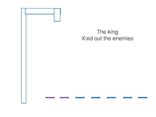 The king
X’ed out the enemies
 