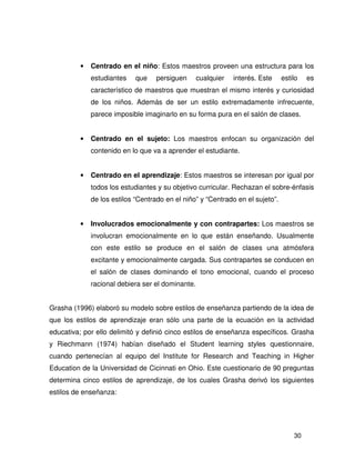 Estilo de enseñanza y modelos pedagógicos | PDF