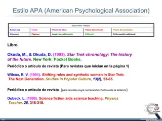 Estilo APA (American Psychological Association)

                                                          Sigue estos cód...