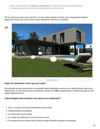 Casas hechas con contenedores marítimos por qué son una buena opción | PDF