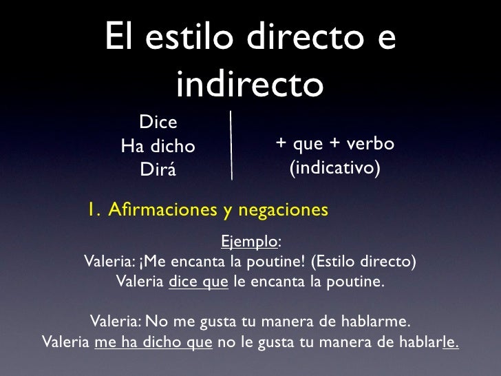 Estilo Indirecto
