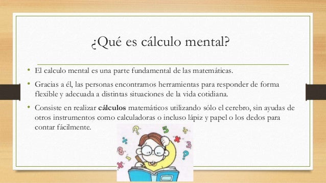 Estimación y cálculo mental.