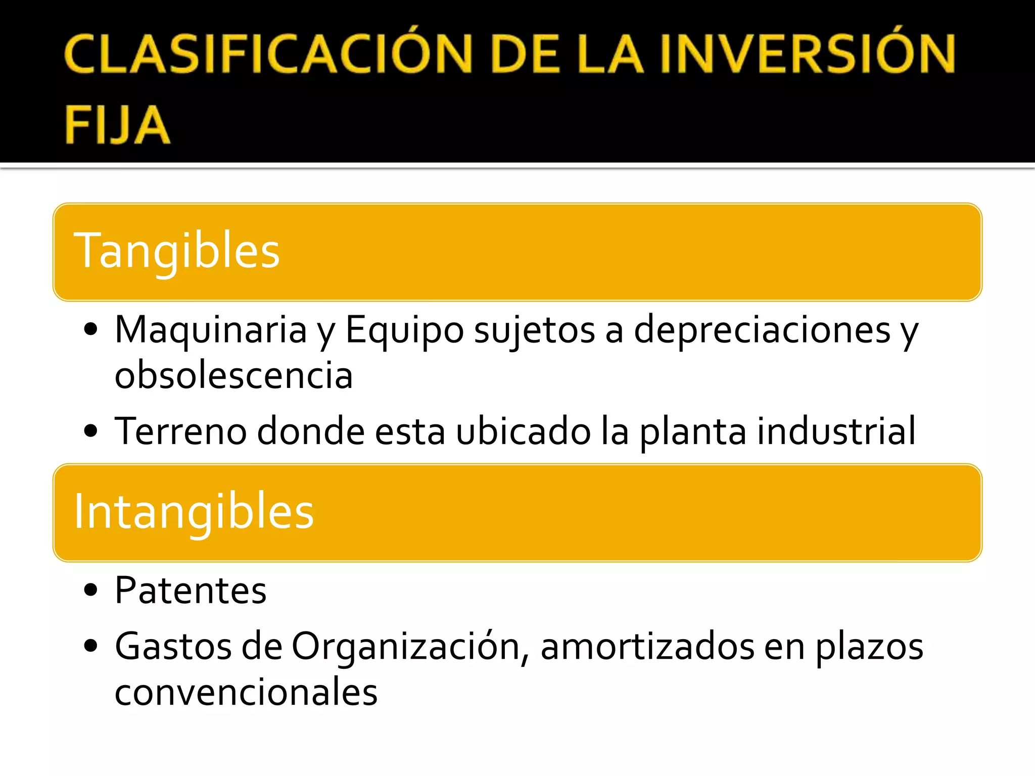 Estimacion de la inversion fija y capital de trabajo | PPT