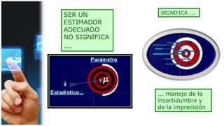 SER UN
ESTIMADOR
ADECUADO
NO SIGNIFICA
...
SIGNIFICA ...
... manejo de la
incertidumbre y
de la imprecisión
 
