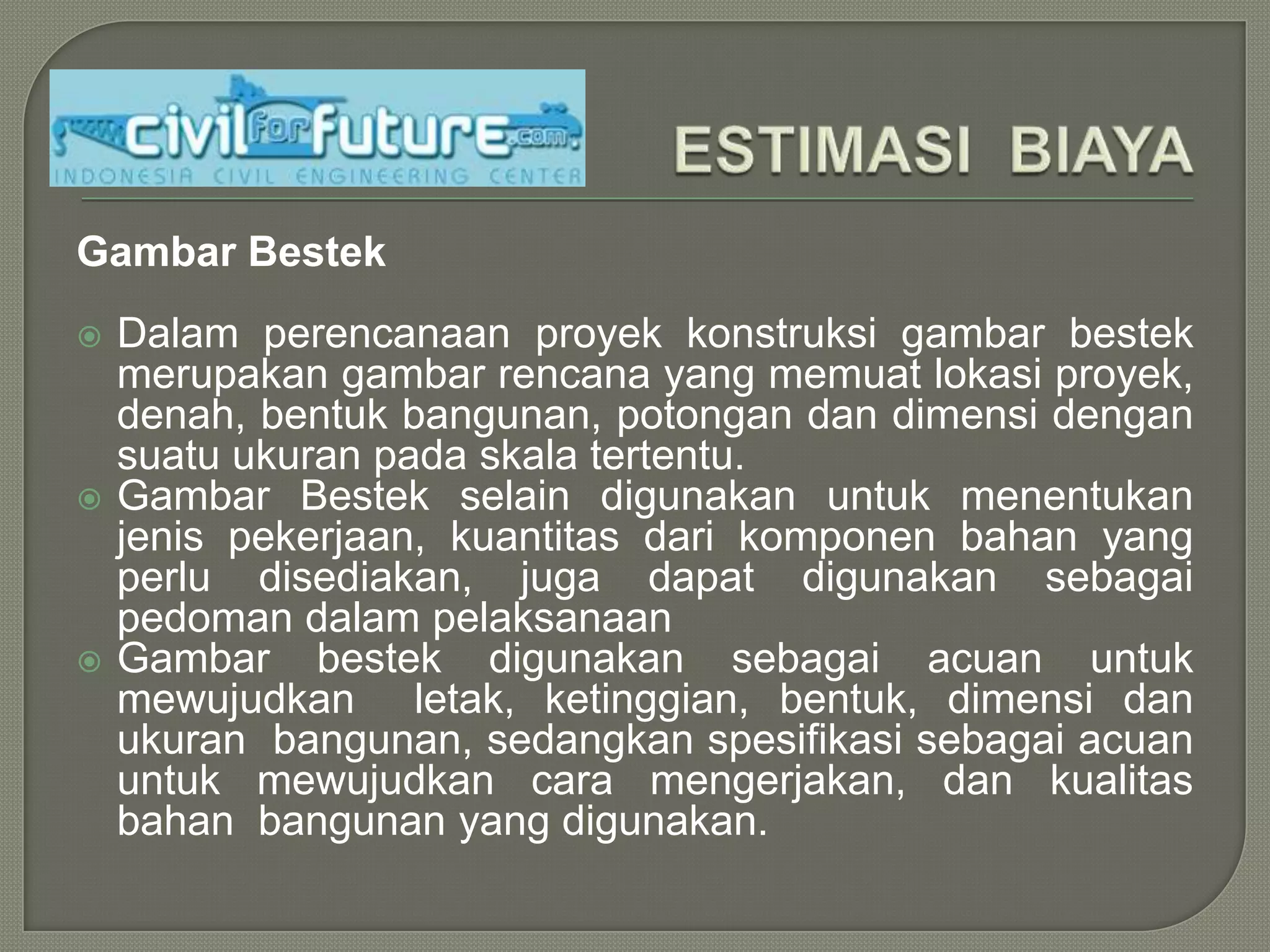 Estimasi biaya | PPTX