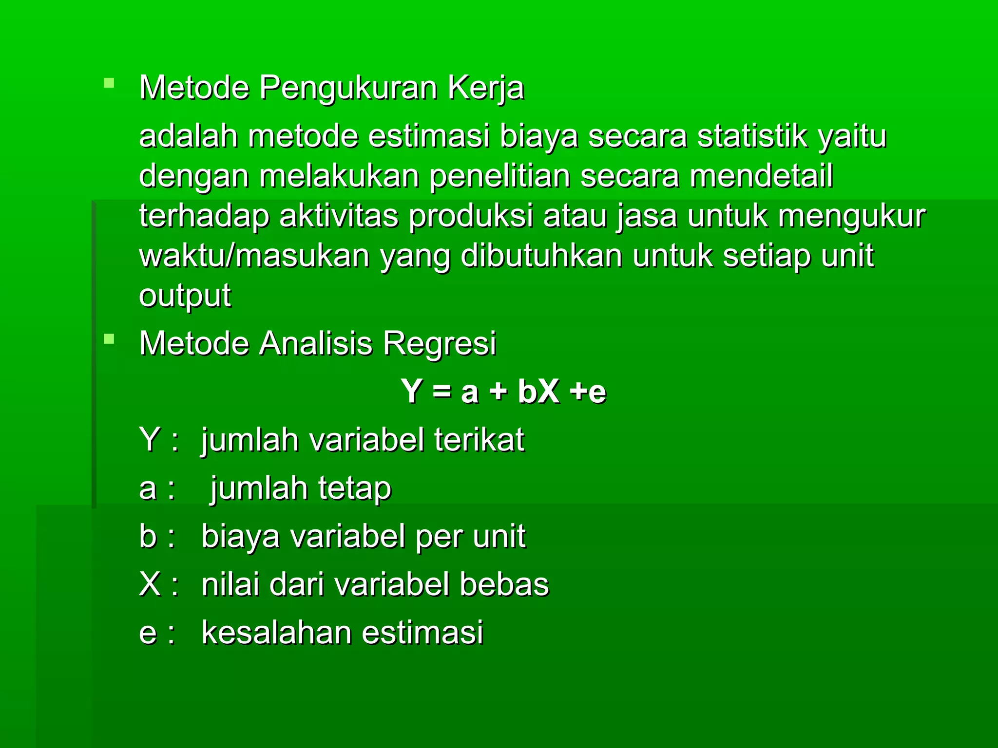 Estimasi biaya dan analisis biaya, volume laba | PPT