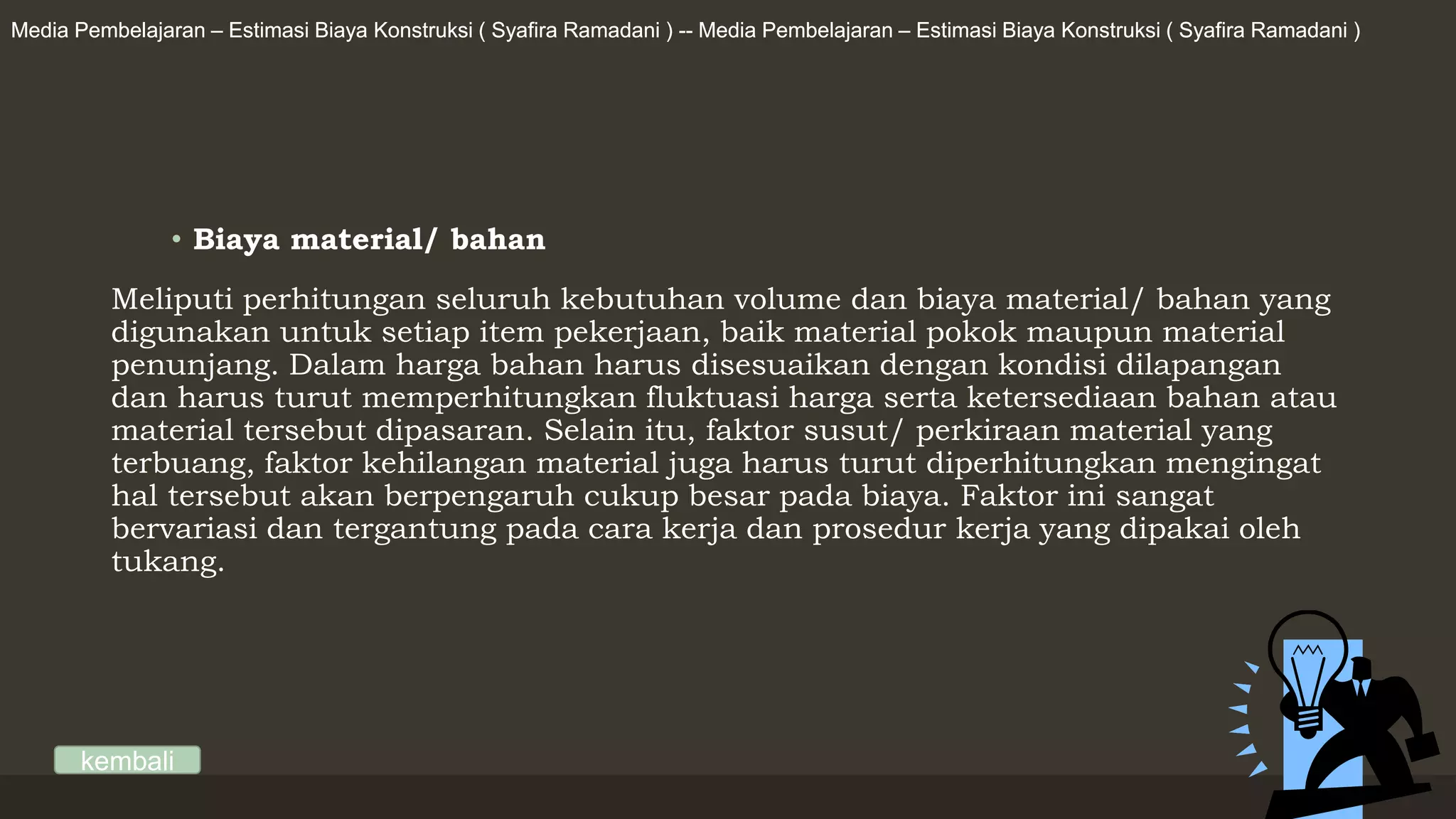 Estimasi biaya konstruksi | PPTX