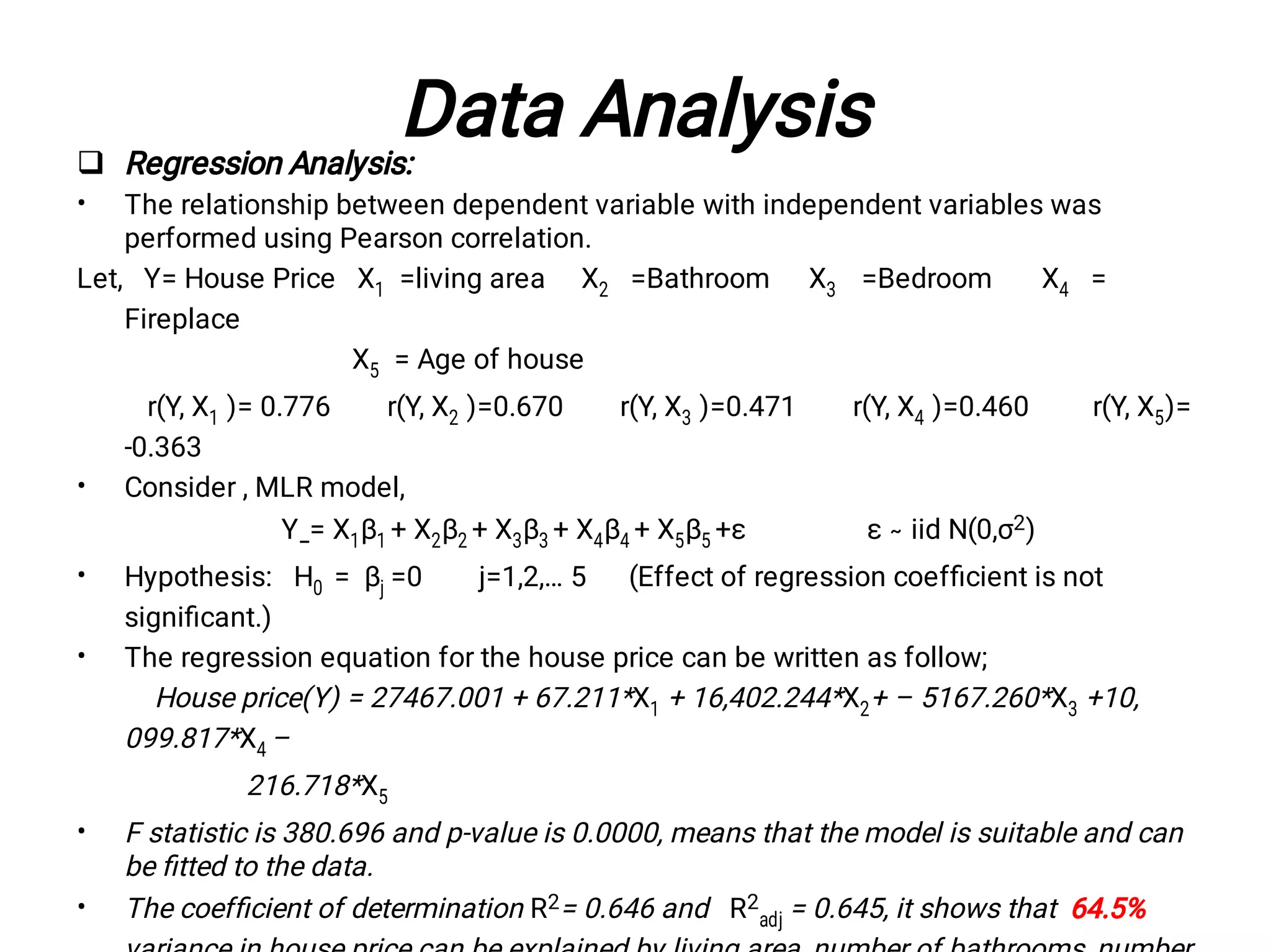Estimate of house price using statistical and neural network model | PDF
