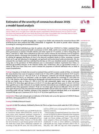 Estimates of the severity of coronavirus disease 2019 - a model-based ...