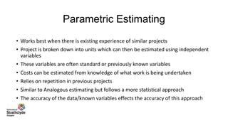Estimating in Project Scheduling | PPTX