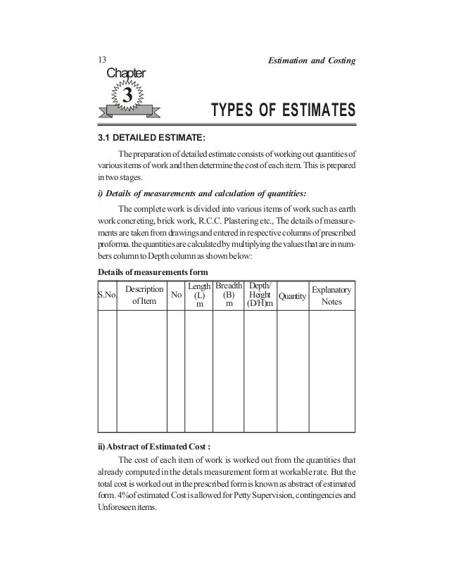 estimating and costing in civil engineering notes pdf