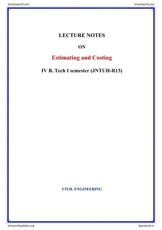 Estimating Costing Civil Pdf