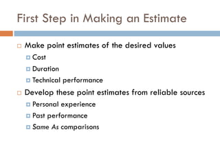 Estimating cost and schedule for monte carlo simulation | PDF