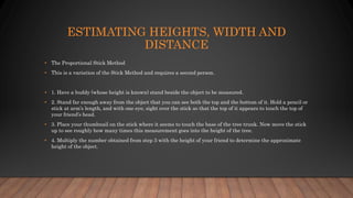Estimating heights, width and distance | PPTX