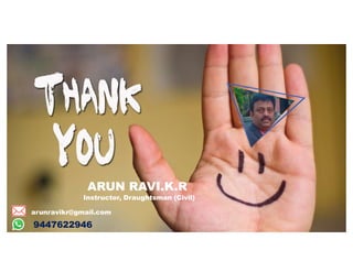 ARUN RAVI.K.R
Instructor, Draughtsman (Civil)
arunravikr@gmail.com
9447622946
 