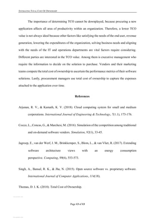 Estimating total cost of ownership | PDF