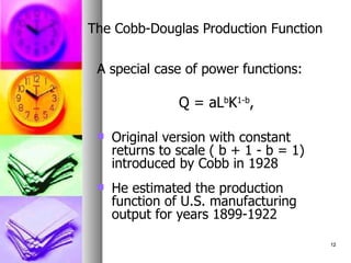 Estimation Of Production And Cost Function | PPT
