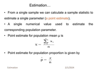 Single Sample Proportion Estimation estimation (1).pdf biostastices power point | PDF