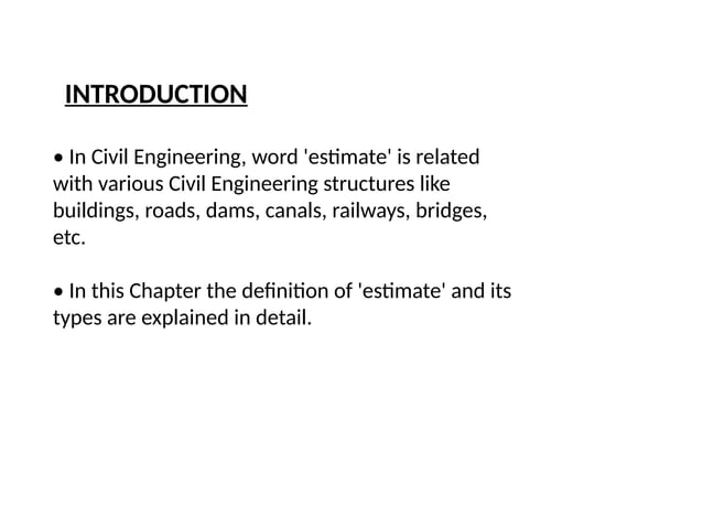 Estimation And Costing And Specification Pptx Estimation And Costing And Specification Pptx