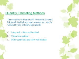 ESTIMATION AND COSTING OF A COMMERCIAL BUILDING | PPTX