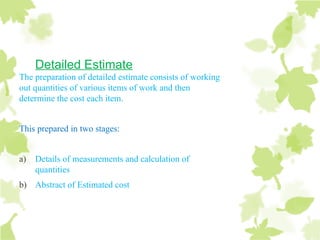 ESTIMATION AND COSTING OF A COMMERCIAL BUILDING | PPTX