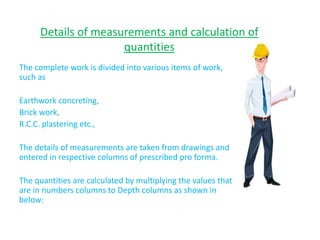 Estimation and costing of a commercial building | PPTX