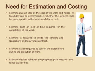 Estimation and Costing 