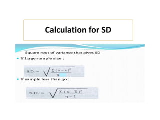 Calculation for SD
 