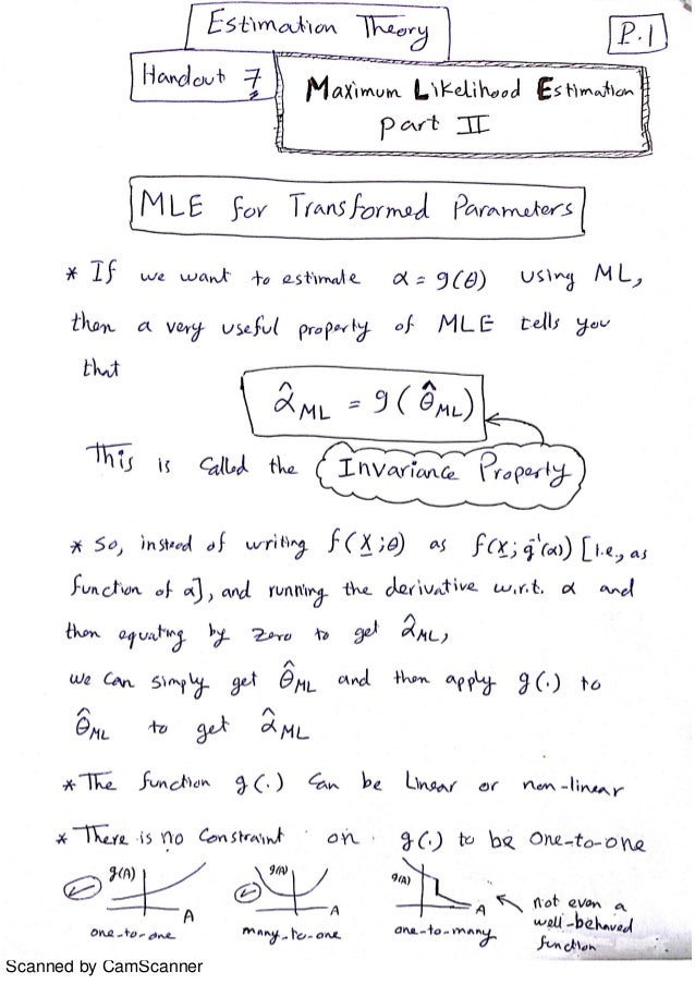 Estimation Theory Class (handout 7)