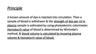 Estimation of blood volume by dye dilution method.pptx