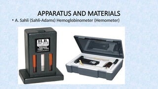 Estimation of Hemoglobin.pptx sahib khan | PPTX