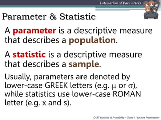 Parameter Stats Example Numbers Estimation of parameters.pptxxxxxxxxxxxx | PPTX