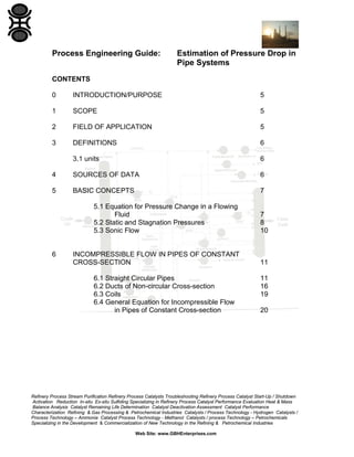 Estimation of Pressure Drop in Pipe Systems | PDF