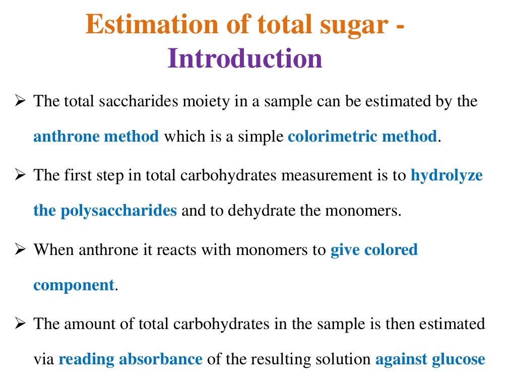 Estimation of reducing and non reducing sugar