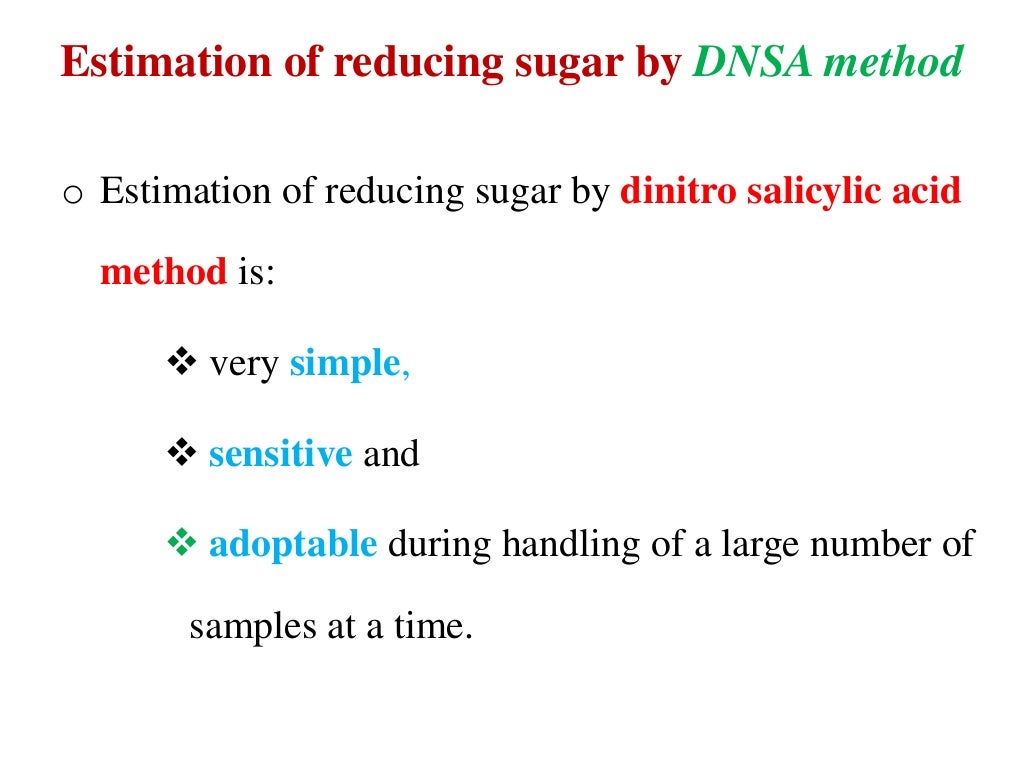 Estimation of reducing and non reducing sugar
