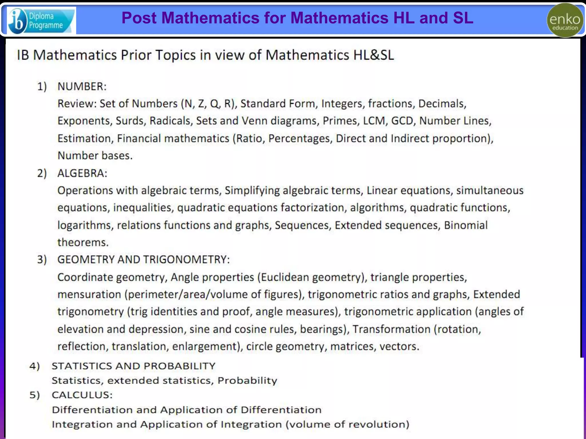 Post Mathematics for Mathematics HL and SL 
© Nsom Promise. All rights reserved. 
 