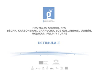 PROYECTO GUADALINFO
BÉDAR, CARBONERAS, GARRUCHA, LOS GALLARDOS, LUBRÍN,
MOJACAR, PULPI Y TURRE
ESTIMULA-T
 