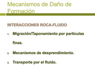 Mecanismos de Daño de
Formación
 